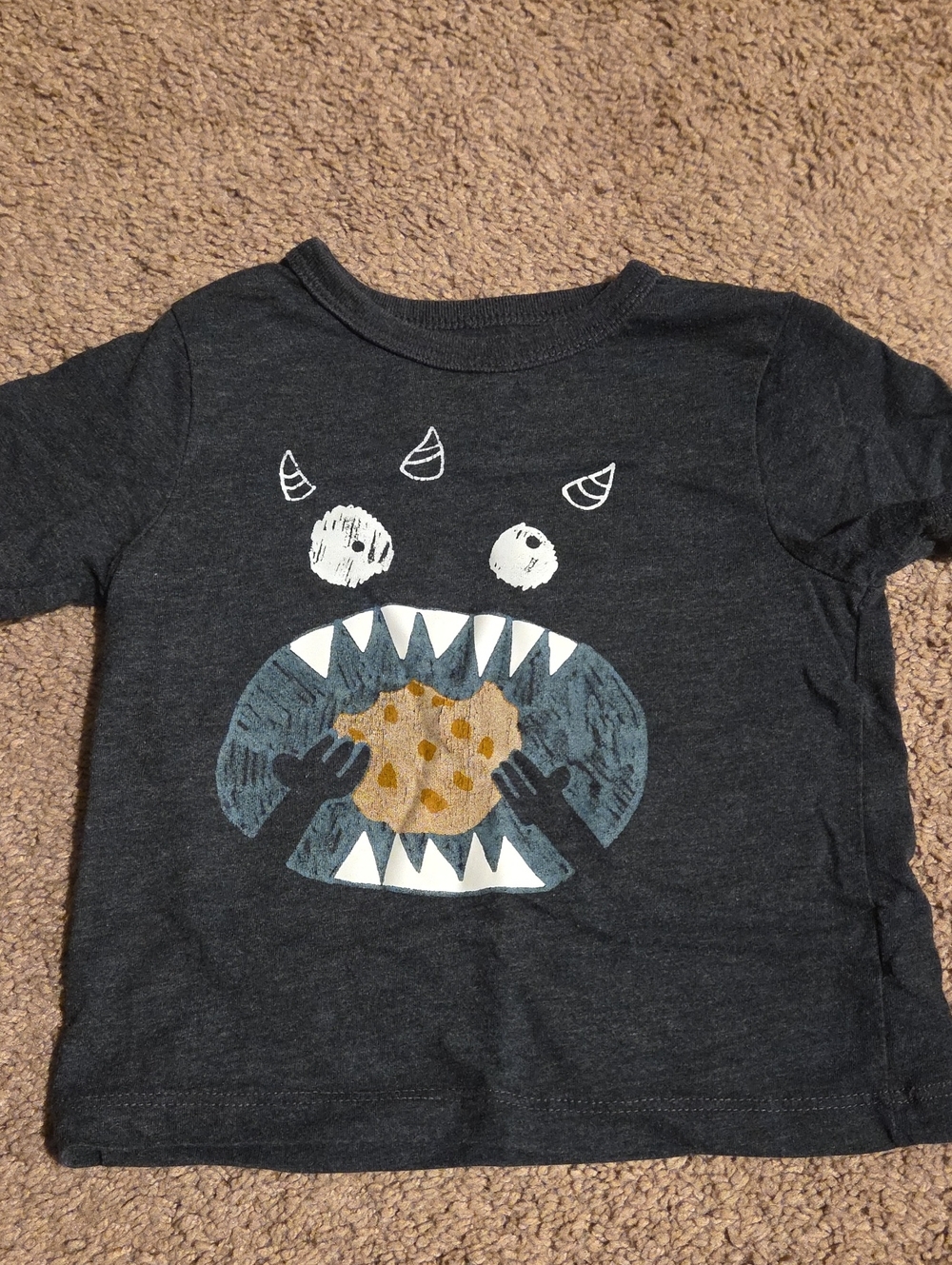 Kids Charcoal Monster Cookie Graphic Tee